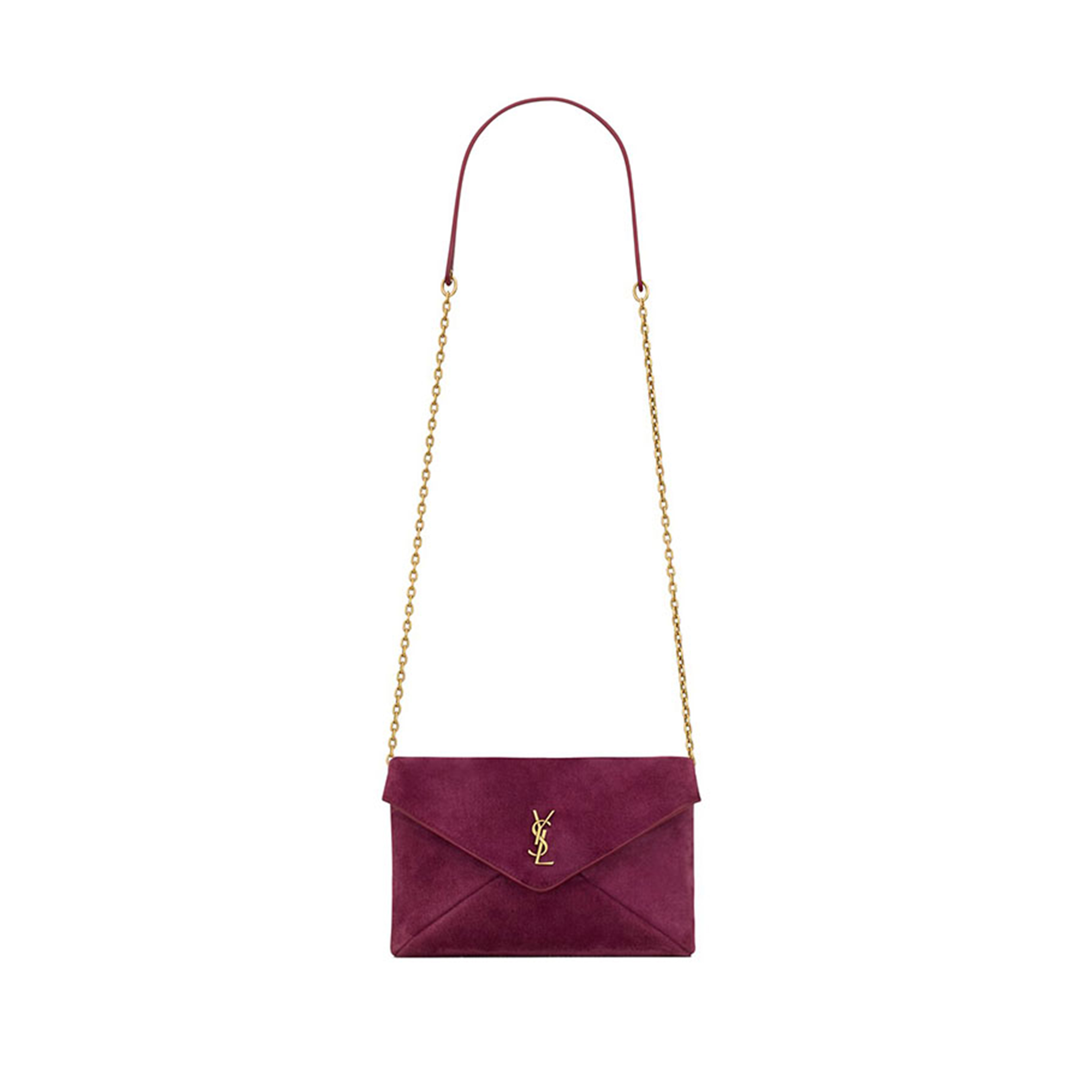 YSL CASSANDRE SMALL CHAIN POUCH IN SUEDE 8555691U80W6976 (19*12*3cm)